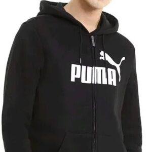 Puma Black and White Logo Hoodie